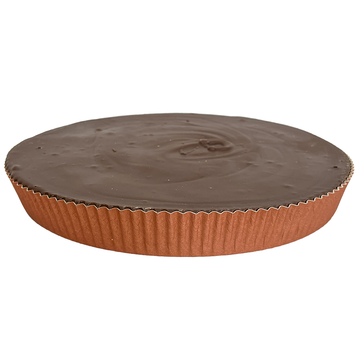 Side view of giant peanut butter cup