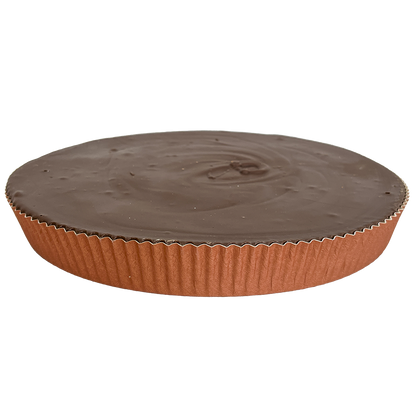 Side view of giant peanut butter cup